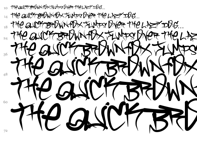 Brock Vandalo font waterfall